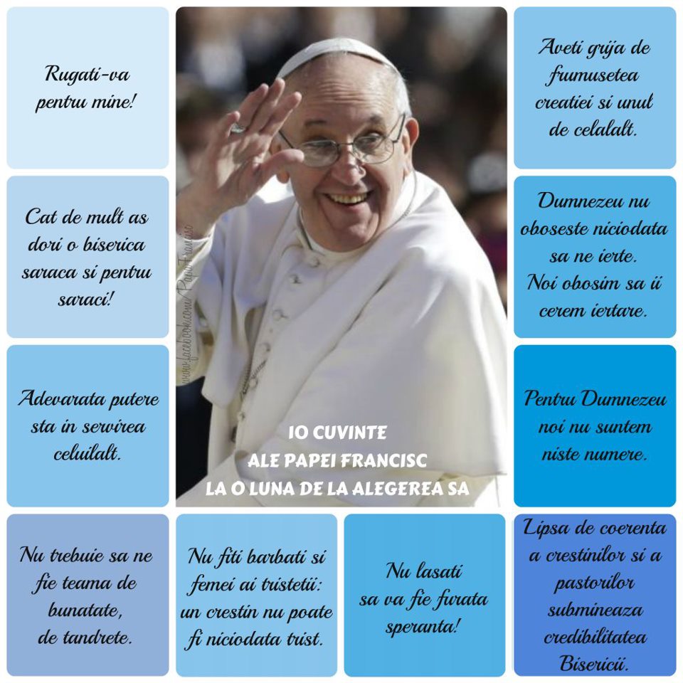 Imaginea este preluata de pe https://www.facebook.com/PapaFrancisc