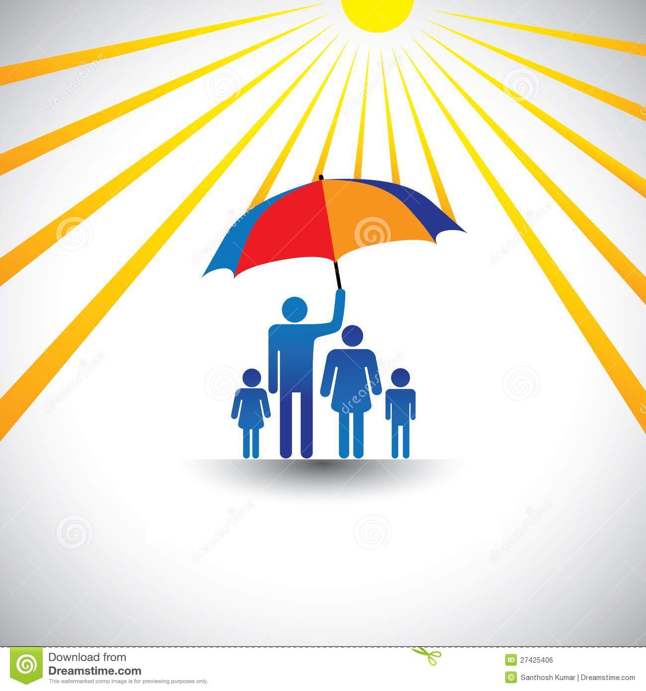 father-protects-family-hot-sun-umbrella-27425406