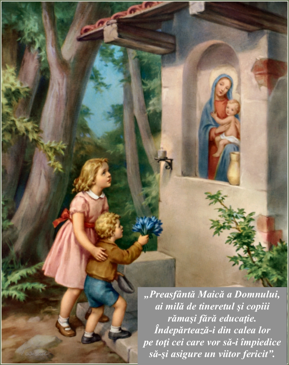 fecioara maria si copiii si tinerii