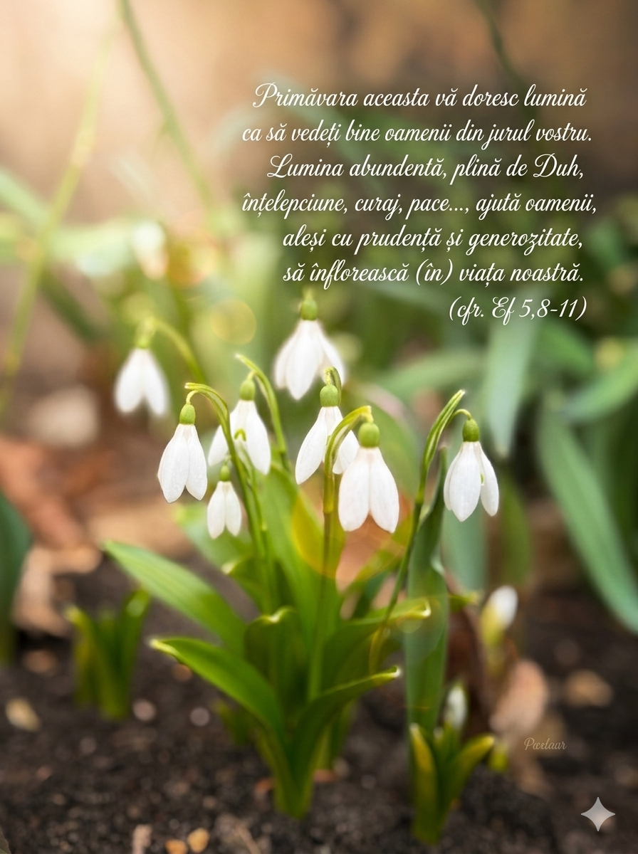 Suntem pe rând, unii pentru alții, soare, grădină, flori, pomi…  / Să aveți o primăvară&nbsp;luminoasă!